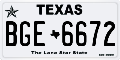 TX license plate BGE6672