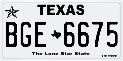 TX license plate BGE6675