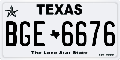 TX license plate BGE6676