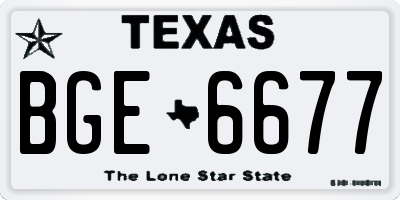 TX license plate BGE6677