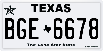 TX license plate BGE6678