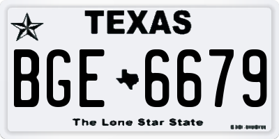 TX license plate BGE6679