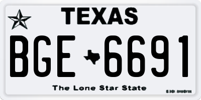 TX license plate BGE6691