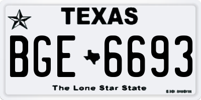 TX license plate BGE6693