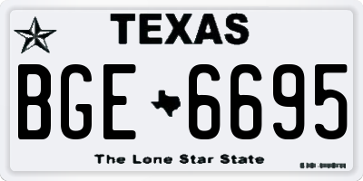 TX license plate BGE6695