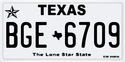 TX license plate BGE6709
