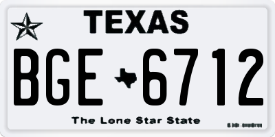 TX license plate BGE6712