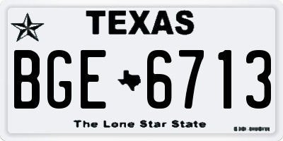 TX license plate BGE6713