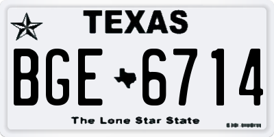TX license plate BGE6714
