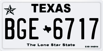 TX license plate BGE6717