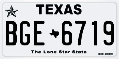 TX license plate BGE6719