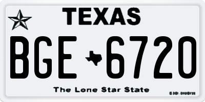 TX license plate BGE6720