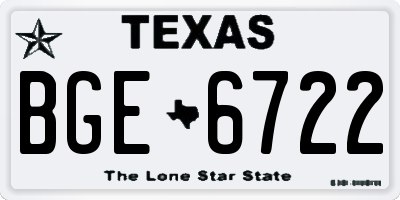 TX license plate BGE6722