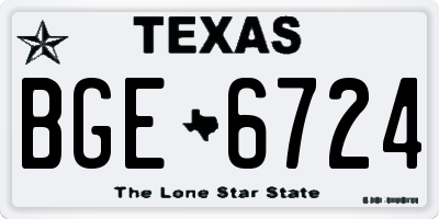 TX license plate BGE6724