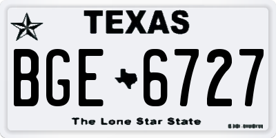 TX license plate BGE6727