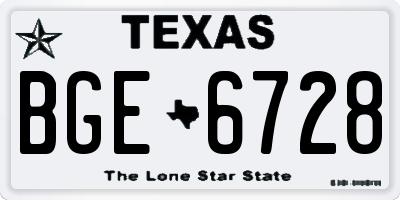 TX license plate BGE6728
