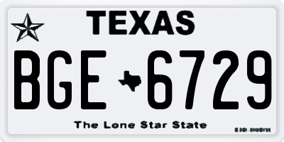 TX license plate BGE6729