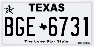 TX license plate BGE6731