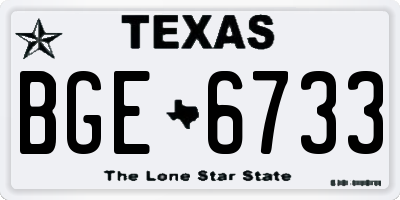 TX license plate BGE6733