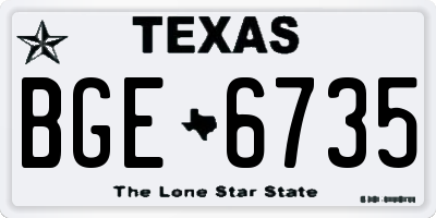 TX license plate BGE6735
