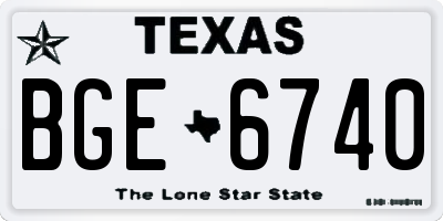 TX license plate BGE6740