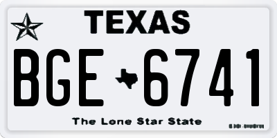 TX license plate BGE6741