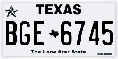 TX license plate BGE6745