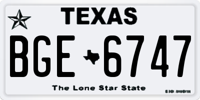 TX license plate BGE6747