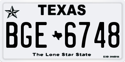 TX license plate BGE6748