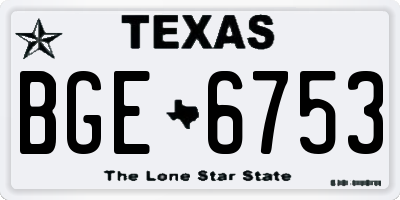 TX license plate BGE6753
