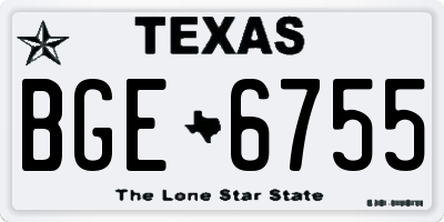TX license plate BGE6755