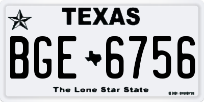 TX license plate BGE6756