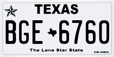 TX license plate BGE6760