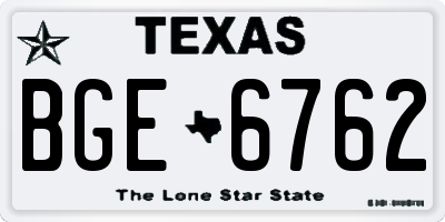 TX license plate BGE6762