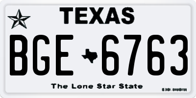 TX license plate BGE6763