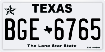 TX license plate BGE6765