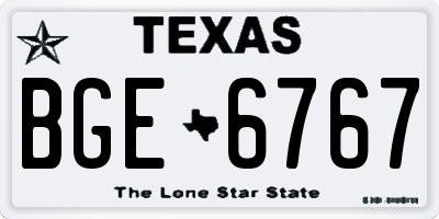 TX license plate BGE6767