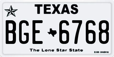 TX license plate BGE6768