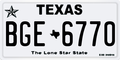 TX license plate BGE6770