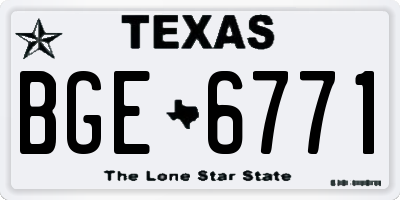 TX license plate BGE6771