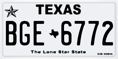 TX license plate BGE6772