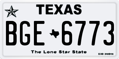 TX license plate BGE6773