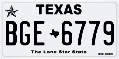 TX license plate BGE6779