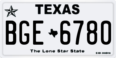 TX license plate BGE6780