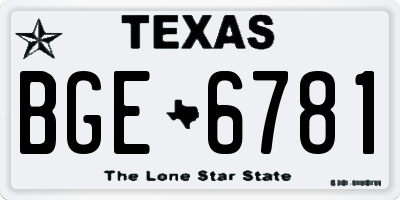 TX license plate BGE6781
