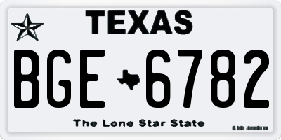 TX license plate BGE6782