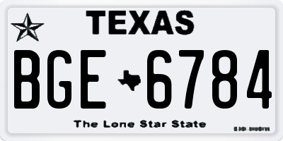 TX license plate BGE6784