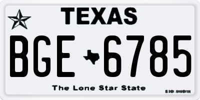TX license plate BGE6785
