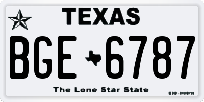 TX license plate BGE6787