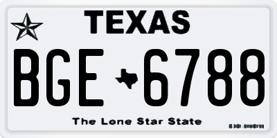 TX license plate BGE6788